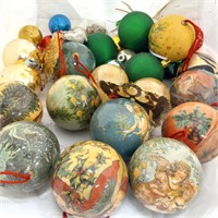 Christmas ornaments balls decoupage