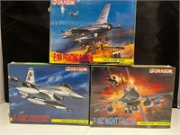 3 Dragon F-16 Model Airplane Kits, Brand New Seal