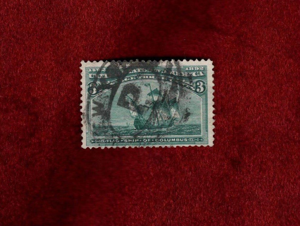 USA USED 3 CENT 1893 COLUMBIAN ISSUE STAMP # 232