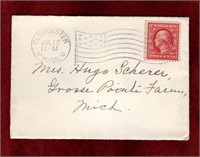 USA 1910 COVER WITH FANCY USA FLAG CANCEL