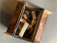 Wooden box with ebony wood and bones