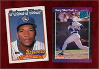 GARY SHEFFIELD 2 DIFF 1989 ROOKIE BASEBALL CARDS