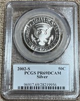 PCGS 2002 Silver Proof Kennedy PR69DCAM