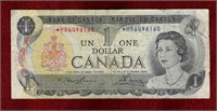 CANADA 1973 REPLACEMENT $1 BANKNOTE # BC-46aA