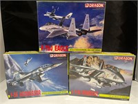3 x Dragon Model Airplane Kits, Sealed, New, Lot