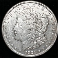 1921-S NEAR UNC 90% SILVER MORGAN DOLLAR COIN