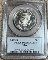 PCGS 2005 Silver Proof Kennedy PR69DCAM
