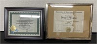 (2) Pieces Framed Memorabilia