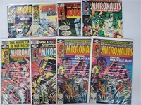The Micronauts #2, #7, #18, and #20-23, Lot of 8