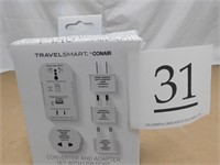 TRAVEL CONVERTER AND ADAPTER SET W/USB PORT