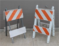 (2) Folding Traffic Barricades