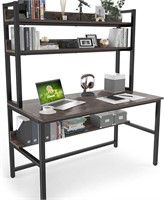 Aquzee Desk with Hutch Bookshelves