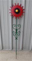 Iron Flower Yard Art - Red