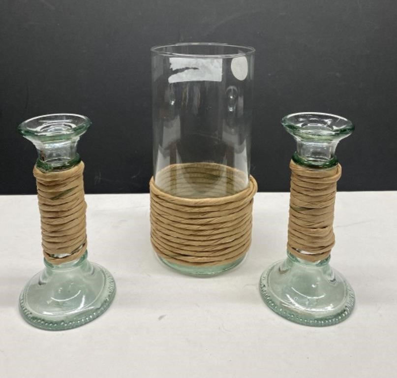 Candle holders and vase