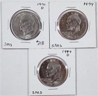 1971-D, 1974 & 1974-D  Eisenhower Dollars