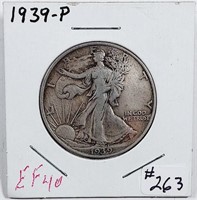 1939  Walking Liberty Half Dollar   EF