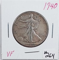 1940  Walking Liberty Half Dollar   VF