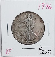 1946  Walking Liberty Half Dollar   VF