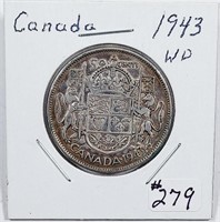 1943 WD  Canada 50 Cents   VF