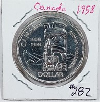 1958  Canada Dollar  "Totem Pole"   AU