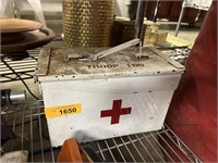 VTG BOY SCOUT 1ST AID KIT OPEN AT YOUR OWN PERIL
