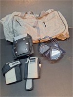 Lot of Sporting Items: Bag, goggles, arm pads etc