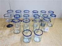 18 BLOWN GLASS GLASSES