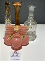 VTG Hand Painted Glass Vases
