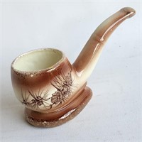Small Vintage Pottery Planter -Smoking Pipe