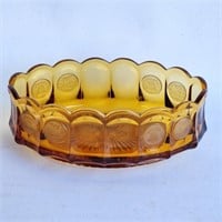 Classic Amber Console Bowl -Coin Design