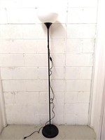 Torchiere lamp black white plastic dome works