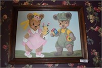 American vintage, acrylic, oil, painting, teddy