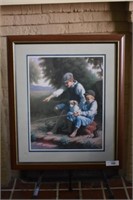 Artist, Mark Arian framed print boys fishing w