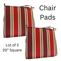 Lot of 2 - 20” Square Outdoor Chair Pads