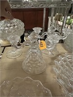 2PC MATCHED FOSTORIA GLASS CANDLE HOLDERS