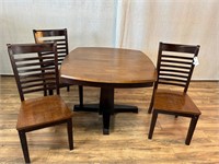 Dining Table with 3 Ladderback Side Chairs