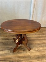 Eastlake Style Round Table w/Carved Base