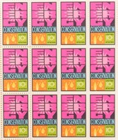 1974 ENERGY CONSERVATION 10C STAMPS FULL SHEET