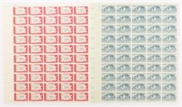 TWO STAMP SHEETS 1963 5C STAMPS 1964 4C STAMPS