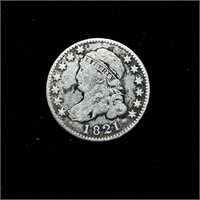 1821 90% SILVER EARLY CAPPED BUST SILVER DIME