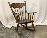 Attractive Solid Antique Child's Rocking Chair