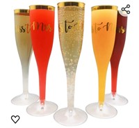 Miss to Mrs Plastic Champagne Toasting Flutes