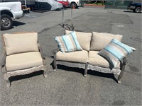 Kingsley-Bate Teak Patio Sofa & Chair w/Cushions