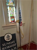 Presbyterian Church flag and stand
