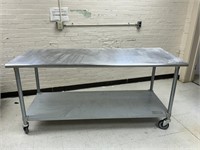 Stainless steel work table 72 inches wide by 30