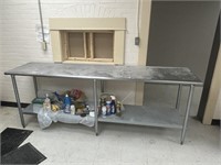Stainless steel work table 96 inches wide by 36"