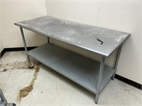 Steel table 72" x 30" x 35“ tall stainless steel