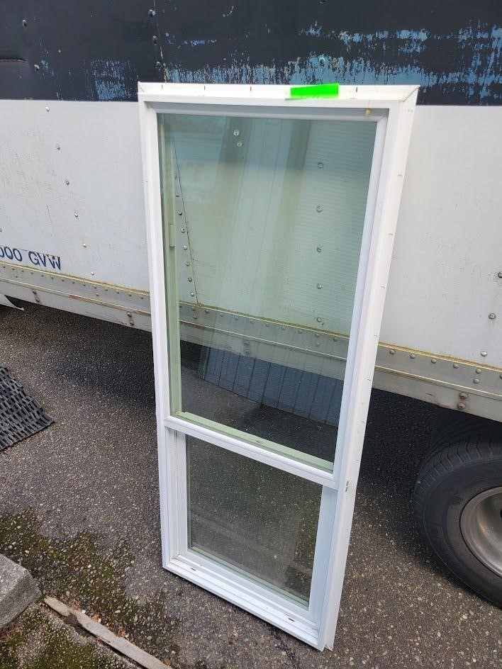 Vinyl Sliding Window, Approx. 61"H x 25"W x 3"D