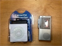 Cassette converter and micro cassette recorder