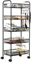 J- EYRE 5-Tier Rolling Storage Rack Cart Organizer